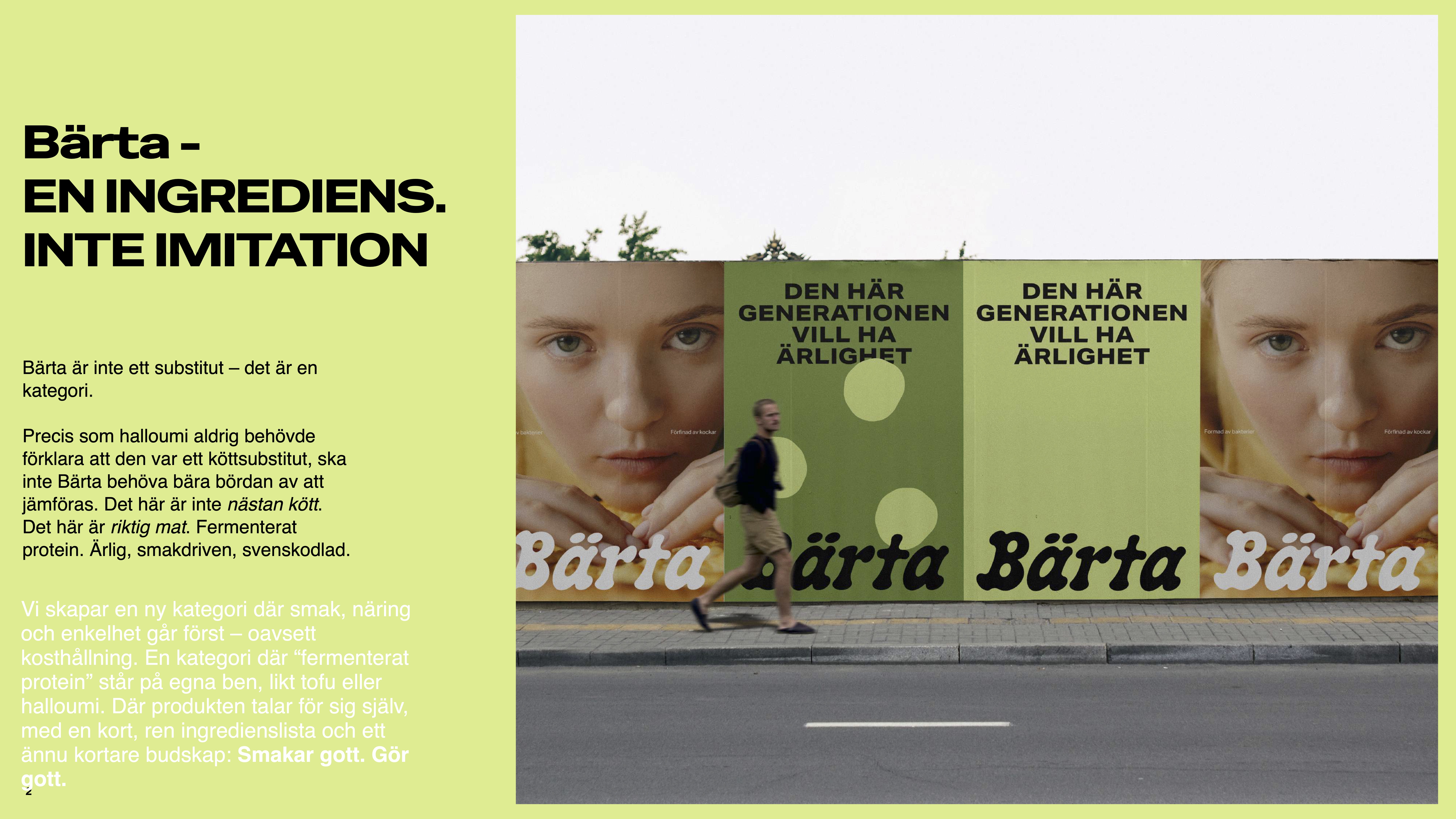 bärta ny basvara förklaring genom text, person som går på gata, bärta i bakgrunden 