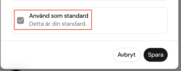 adress sätt som standard